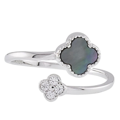 R6005 Gray Clover Ring - Selah925.com