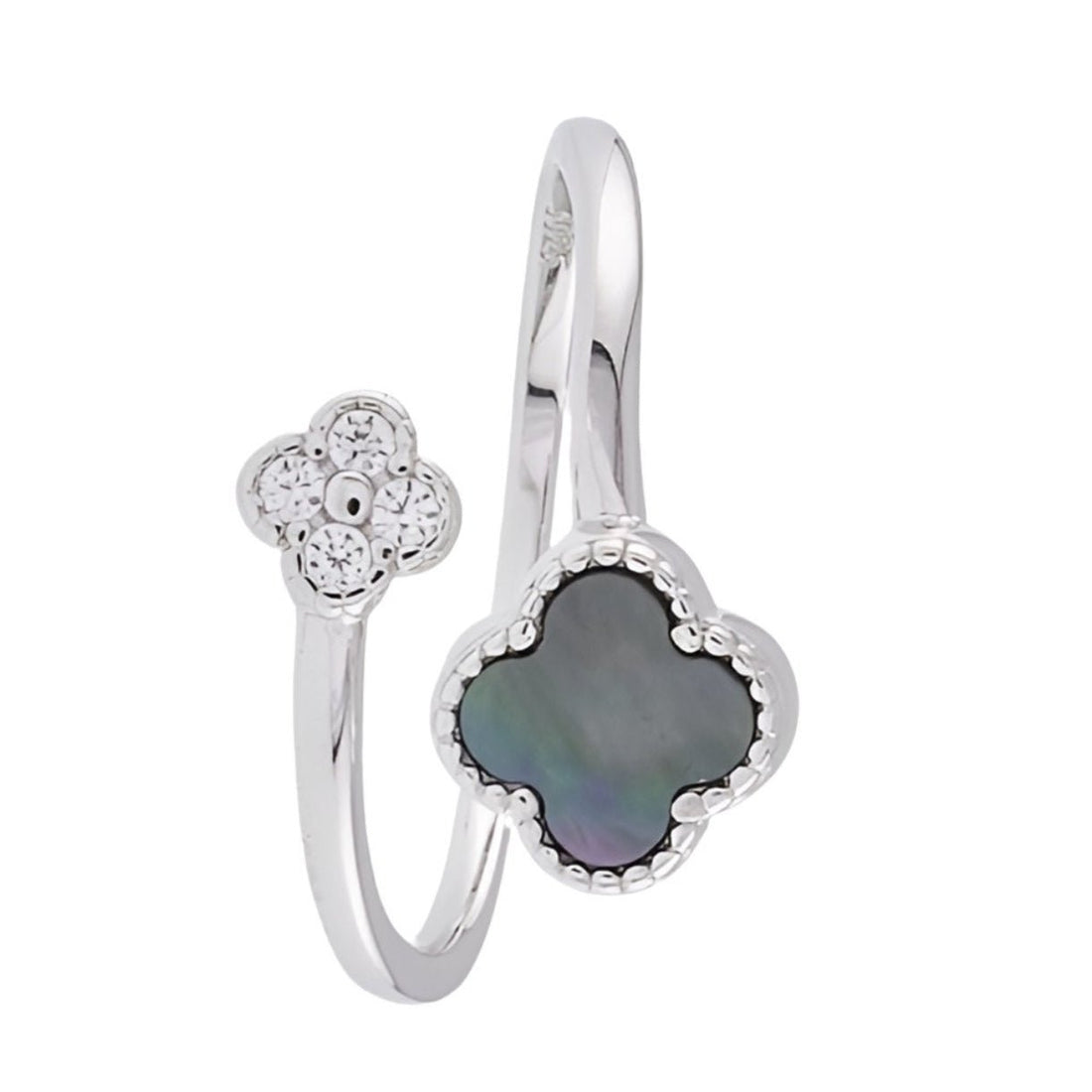 R6005 Gray Clover Ring - Selah925.com