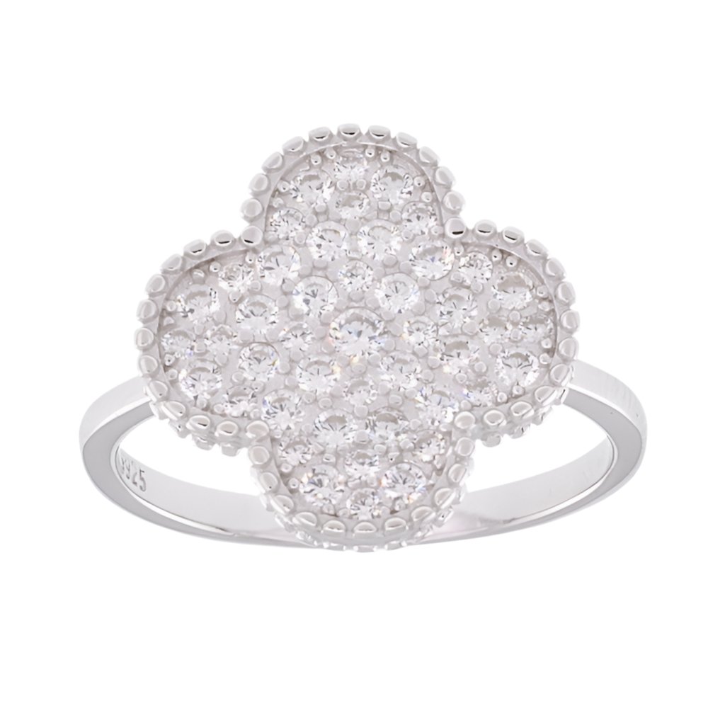 R6006 CZ Clover Ring - Selah925.com