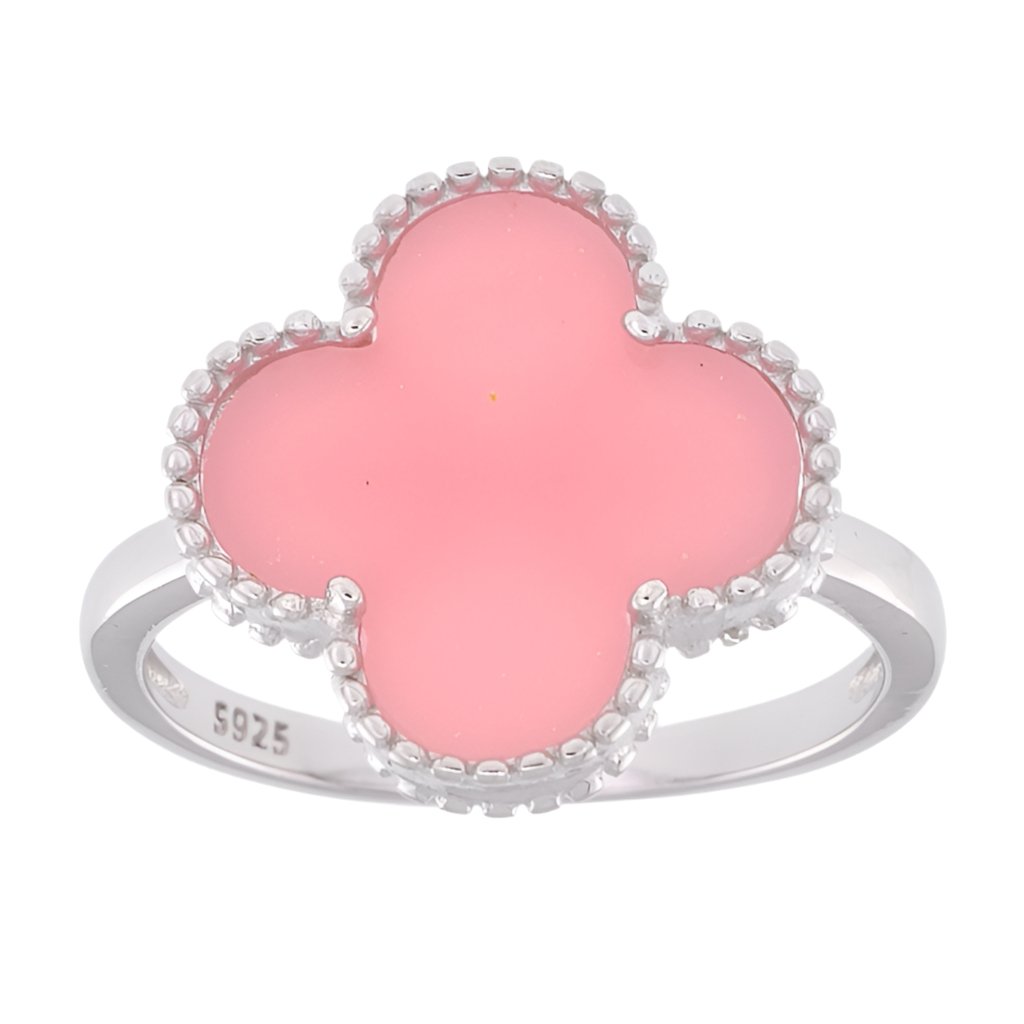 R6006 Pink Clover Ring - Selah925.com