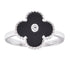 R6011 13mm Black Clover Ring - Selah925.com