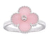 R6011 13mm Pink Clover Ring - Selah925.com