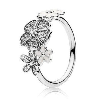 R8014 CZ &amp; White Flower Ring - Selah925.com