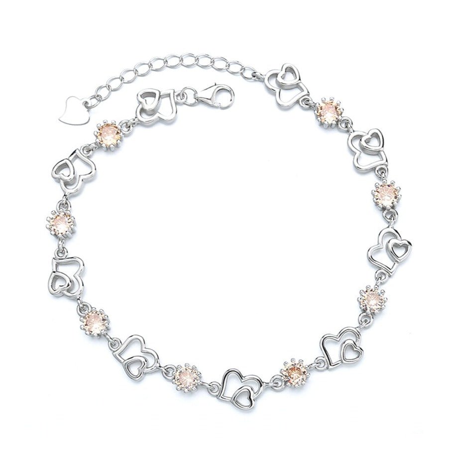 B2008 Heart CZ Bracelets - Selah 925