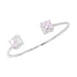 B4000 Pink Gemstone Opening Cuff Bangle Bracelet - Selah 925