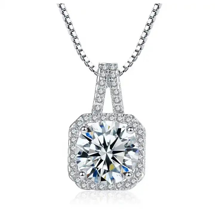 CP1015 Square CZ Round Pendant - Selah 925