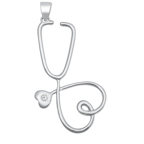 CP2002 Heart Stethoscope Pendant - Selah 925