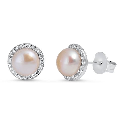 E1006 CZ Pearl Earrings - Selah 925