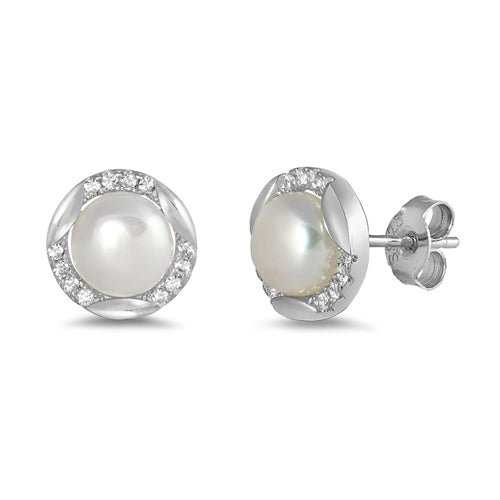 E1007 CZ Pearl Earrings - Selah 925