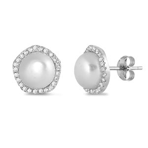 E1009 CZ Pearl Earrings - Selah 925