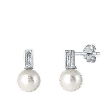 E1010 CZ Pearl Earrings - Selah 925