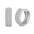 E2013 CZ Three Row Hoop Huggie Earrings - Selah 925