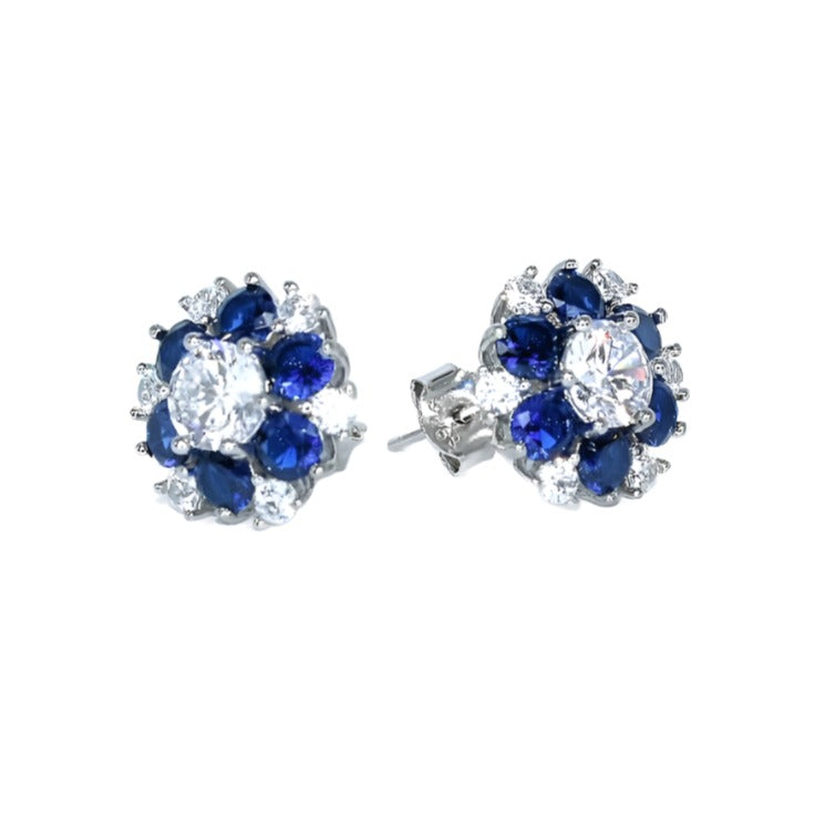 E4006 Blue Snowflake Stud Earrings - Selah 925