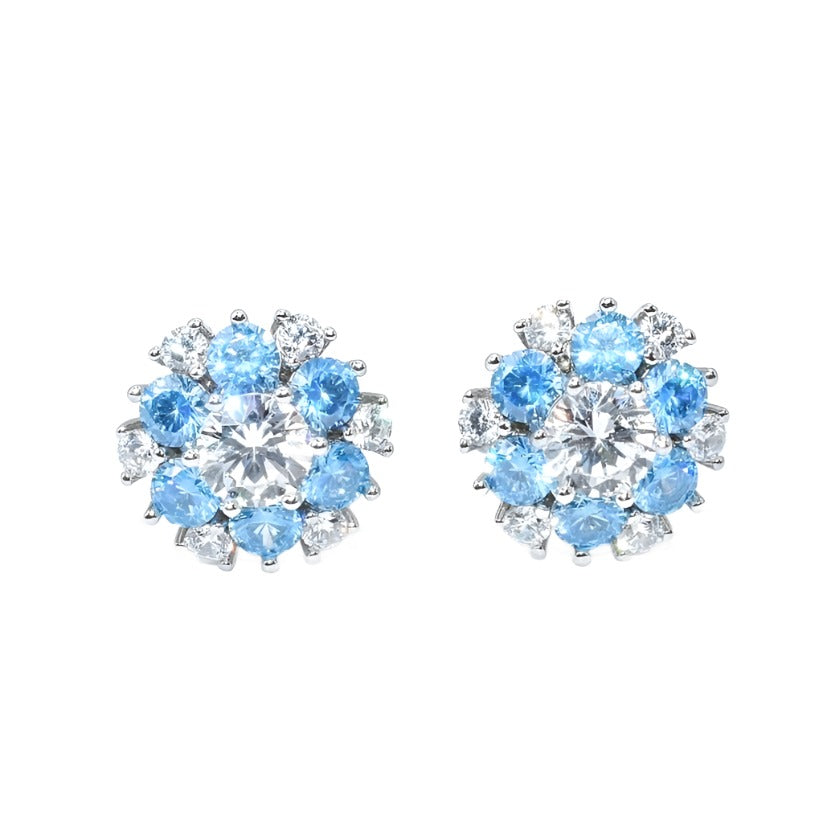 E4006 Light Blue Snowflake Stud Earrings - Selah 925