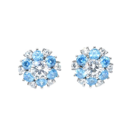 E4006 Light Blue Snowflake Stud Earrings - Selah 925