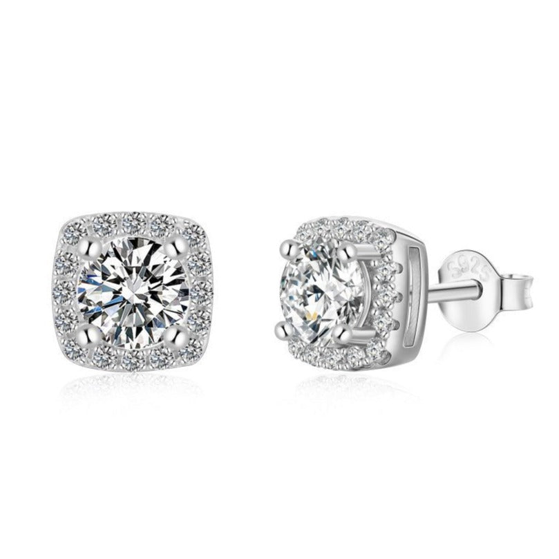 E5004 Asscher Stud Earrings - Selah 925