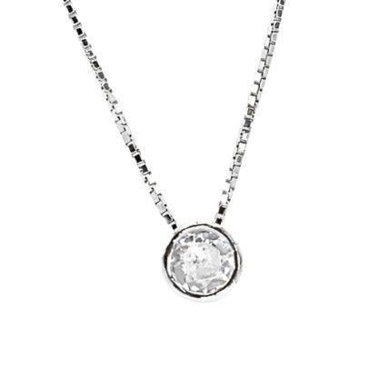 NP2000 Round Solitaire CZ Necklace - Selah 925