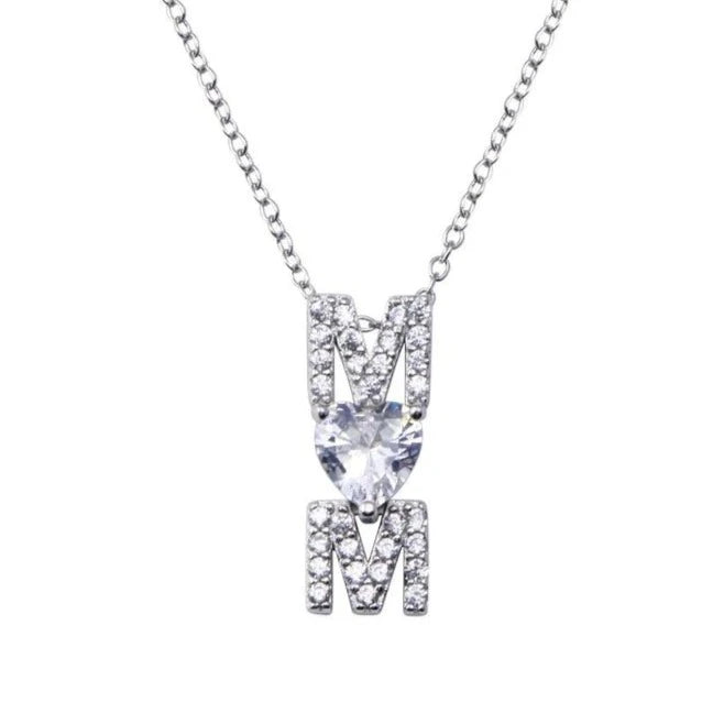 NP2002 Mom Hear CZ Necklace - Selah 925