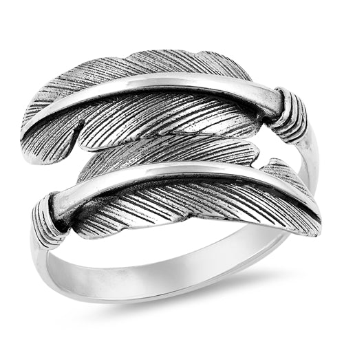 R1013 Double Feather Ring - Selah 925