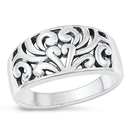 R1046 Swirl Heart Ring - Selah 925