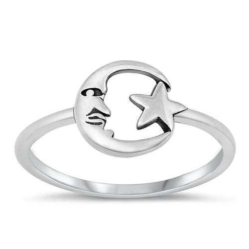 R1062 Moon &amp; Star Ring - Selah 925