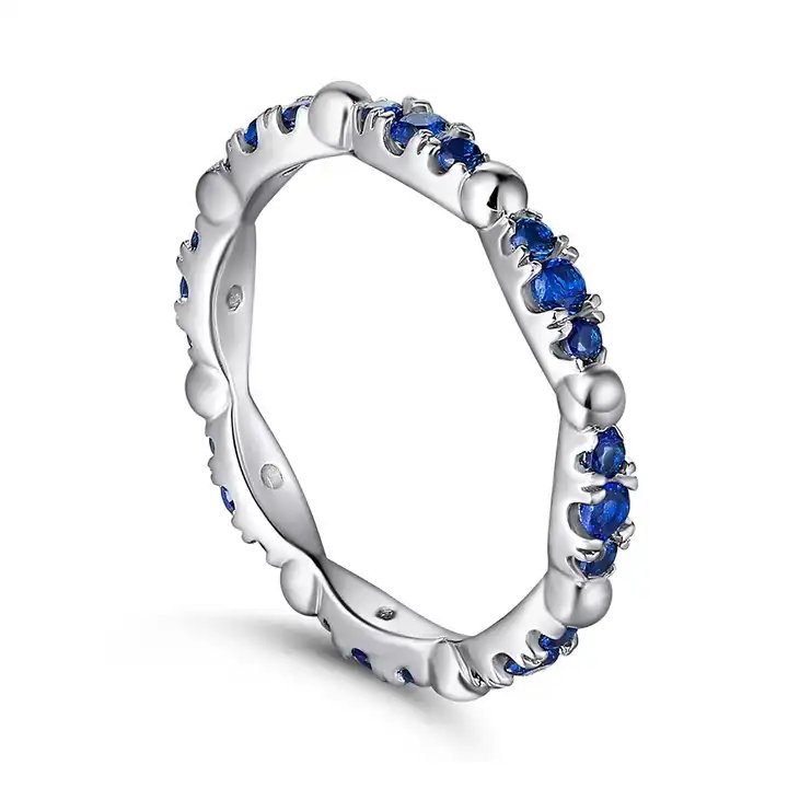 R2019 Blue CZ Eternity Band Ring - Selah 925