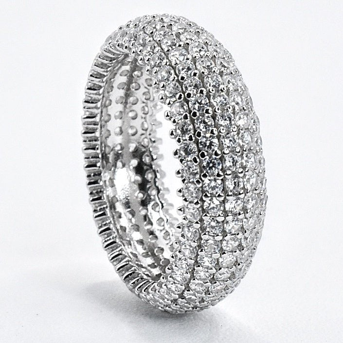 R2028 Luxury Multi Row CZ Eternity Band Ring - Selah 925