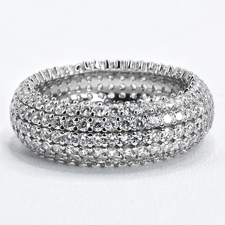 R2028 Luxury Multi Row CZ Eternity Band Ring - Selah 925