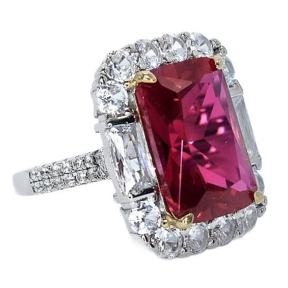 S4000 Red CZ Gemstone Necklace Rings - Selah 925