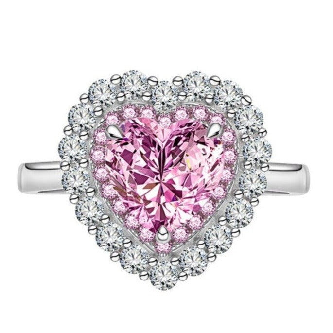 S7004 Pink Heart Ring - Selah 925