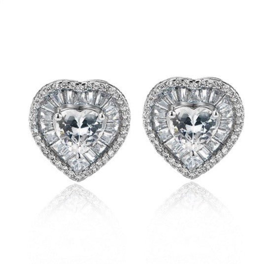 S7006 Heart Cz Earrings - Selah 925