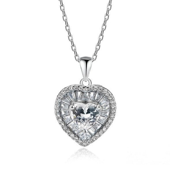 S7006 Heart Cz Necklace - Selah 925